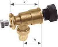 Отвод латунный фиксируемый Push с полимерной заглушкой 14х2 G1/2" (K)