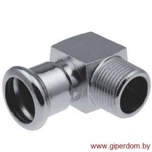Steel отвод с наружной резьбой press короткий 15хR3/8" Steel отвод с наружной резьбой press короткий 15хR3/8"